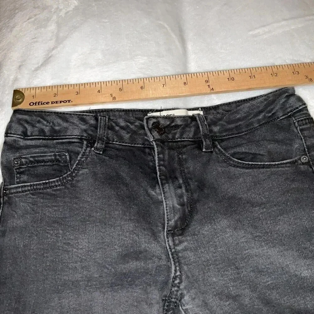 Distressed Skinny Jeans Size 3 Crafting Denim Womens Black Casual